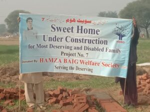 7th Home Project Begins for Disabled Family by Hamza Baig Welfare Society